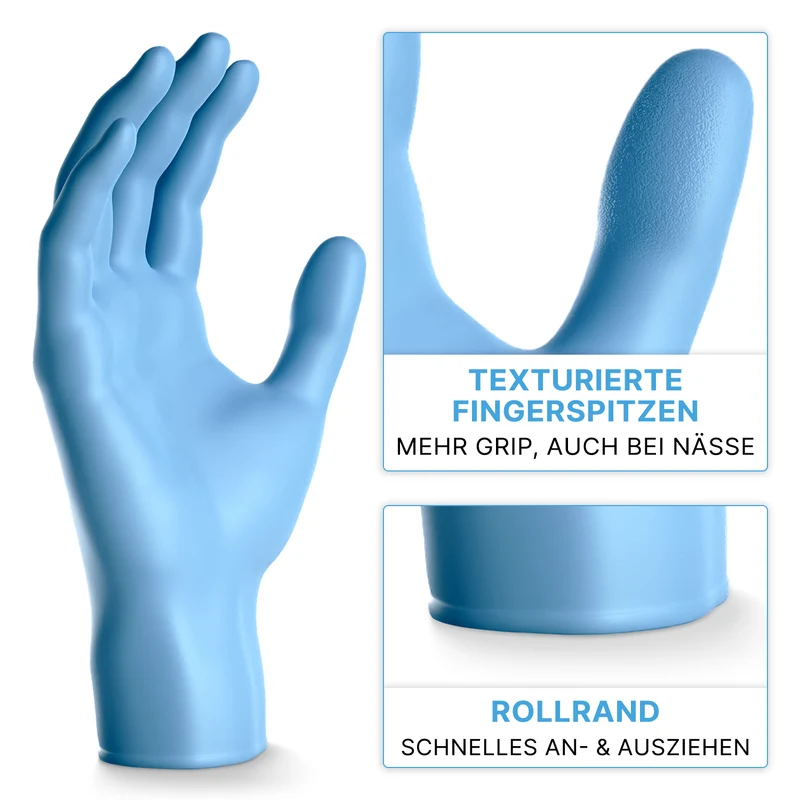 ARNOMED NITRIL BLUE XTRA STRONG Extra dicke Einmalhandschuhe aus Nitril in Blau