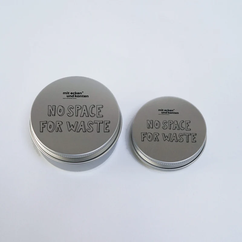 Seifendose aus Weißblech "no space for waste"
