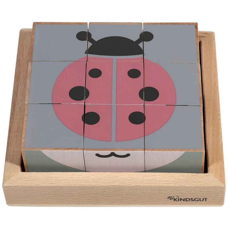 KINDSGUT Holzwürfel-Puzzle Tiere
