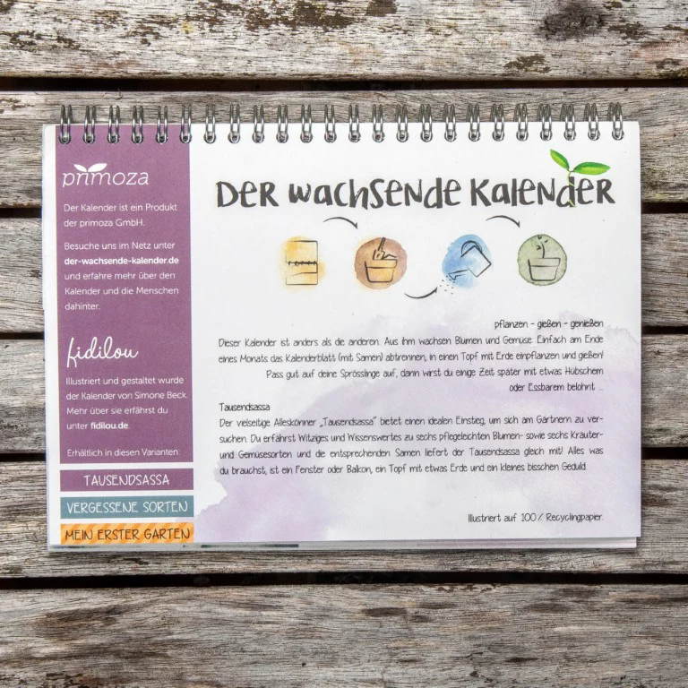 Der wachsende Kalender "Tausendsassa-Zeitlos"