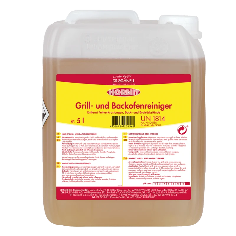 Dr. Schnell HORNIT Grill- und Backofenreiniger, kraftvoll für Küchenhygiene | Kanister (5 l)