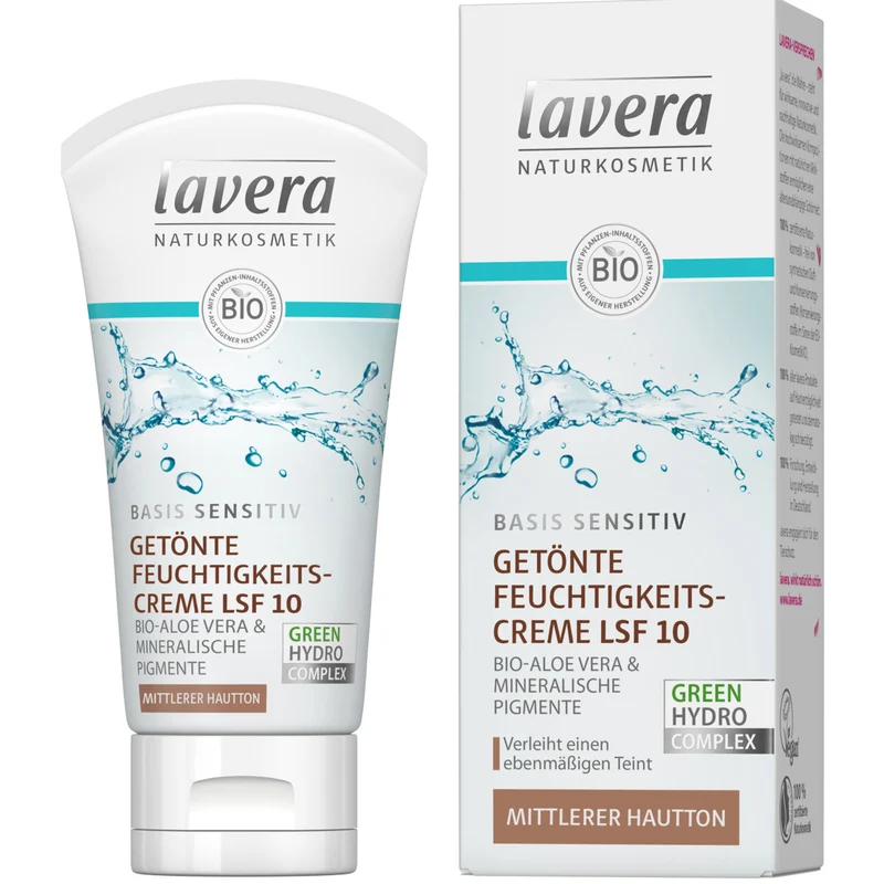 lavera basis sensitiv Getönte Feuchtigkeitscreme mit LSF 10 "mittel" 50 ml
