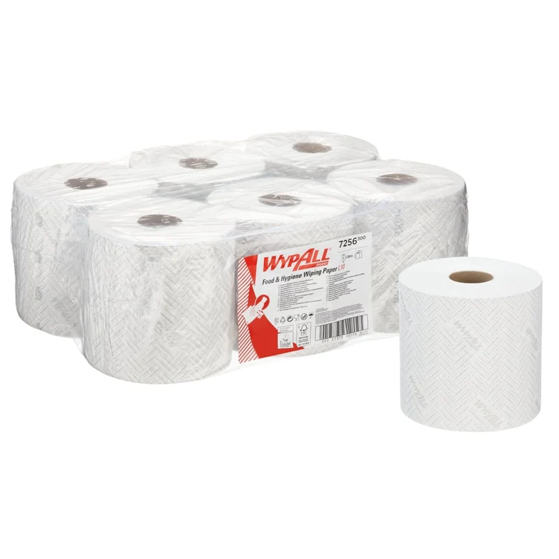 WypAll® L10 Papierwischtuch für Lebensmittel & Hygiene - Zentralentnahme / Weiß - 6 Rolls x 800 Sheets | Karton (6 Rollen)