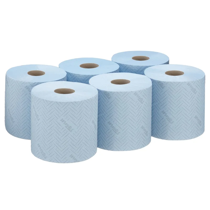 WypAll® L10 Papierwischtuch für Lebensmittel & Hygiene - Zentralentnahme / Blau /1-lagig - 6 Rolls x 800 Sheets | Karton (6 Rollen)