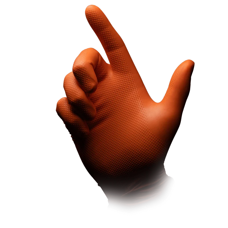 High Grip Einmalhandschuh aus Nitril, orange, ALPHA