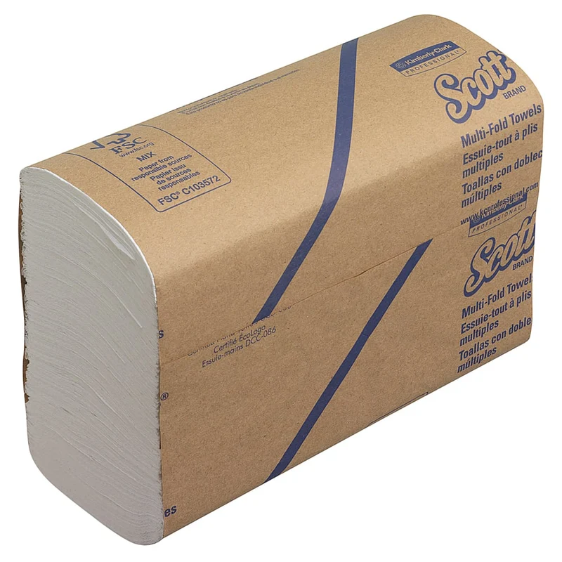 Scott® Handtücher - MultiFold / Weiß - 16 Clips x 250 Sheets | Karton (16 Päckchen)