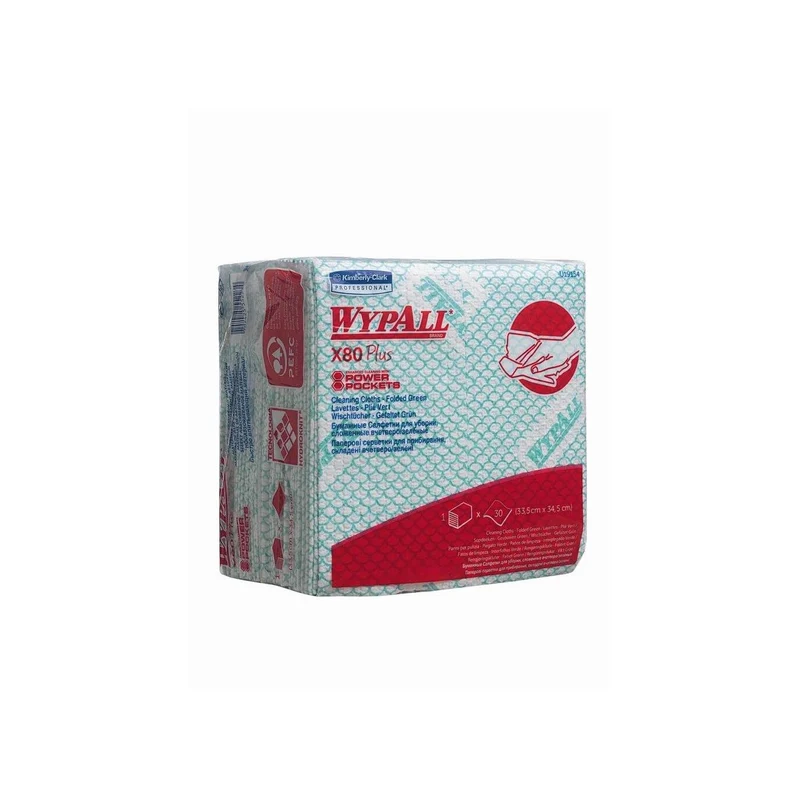 WypAll® X80 Plus Critical Clean - Viertelgefaltet / Grün - 8 Bags x 30 Sheets | Karton (8 Beutel)