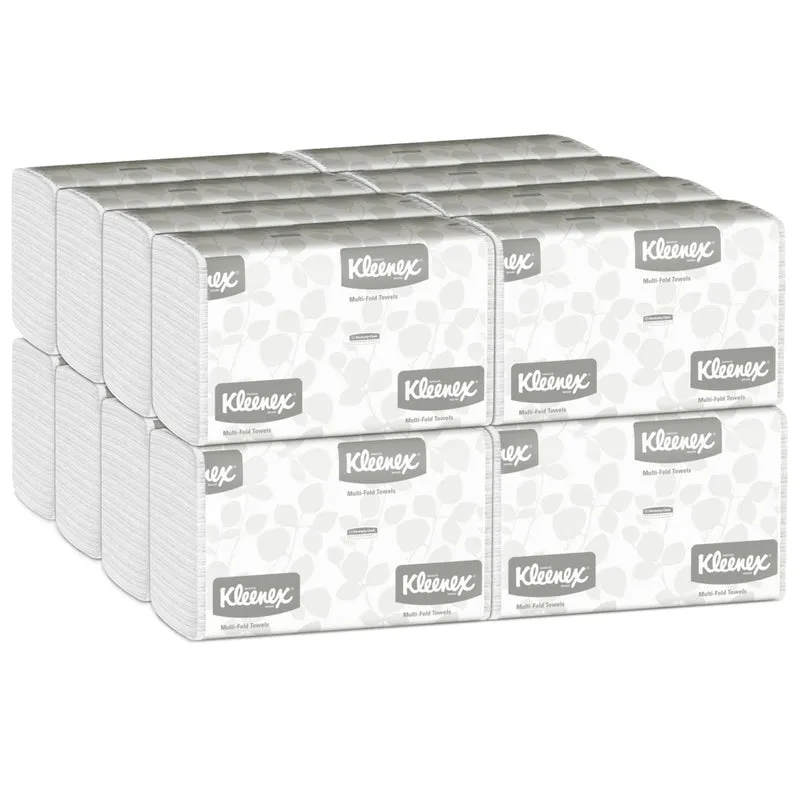 Kleenex® Handtücher - MultiFold / Weiß /Mittel - 16 Clips x 150 Sheets | Karton (16 Päckchen)