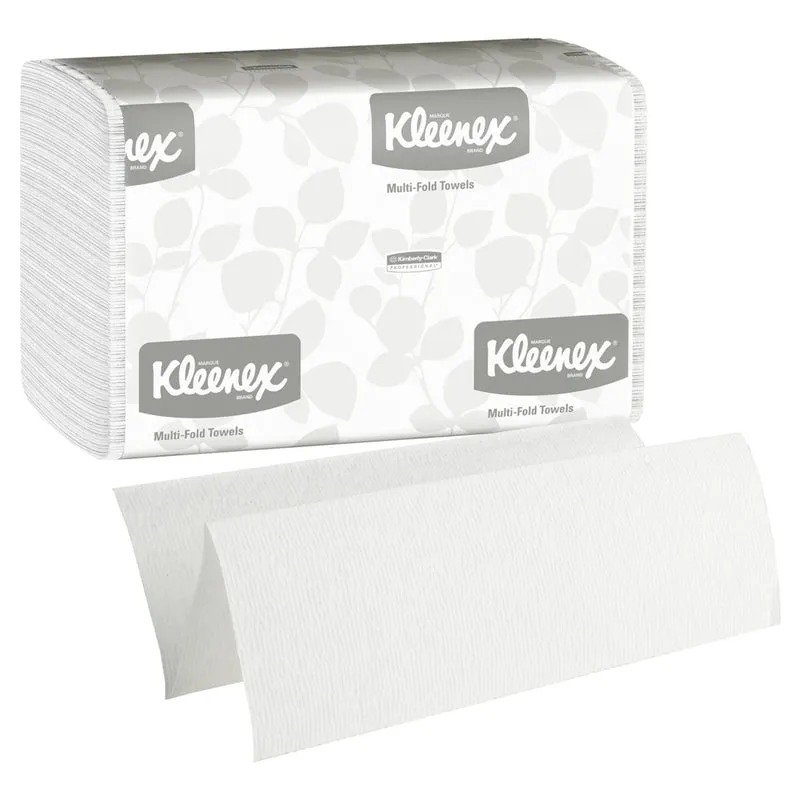 Kleenex® Handtücher - MultiFold / Weiß /Mittel - 16 Clips x 150 Sheets | Karton (16 Päckchen)