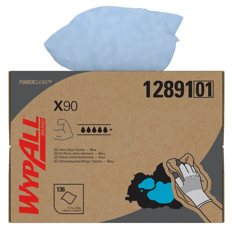 WypAll® X90 PowerClean - BRAG™ Box / Blau - 1 Brag Box x 136 Sheets | Karton (1 Box)