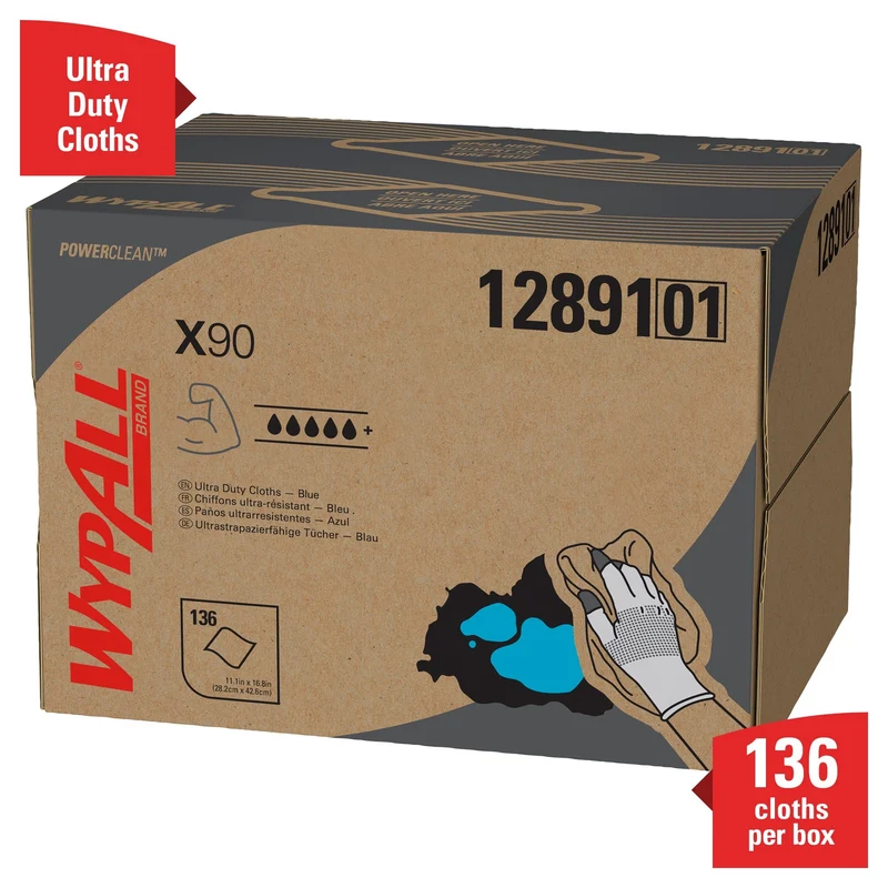 WypAll® X90 PowerClean - BRAG™ Box / Blau - 1 Brag Box x 136 Sheets | Karton (1 Box)