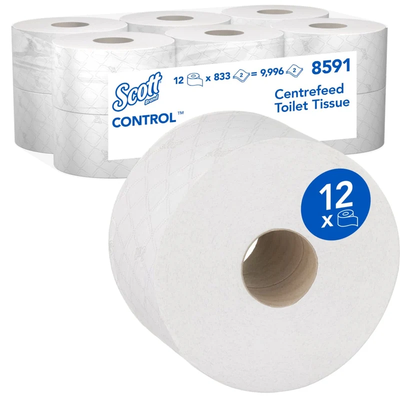 Scott® Control™ Toilettenpapier - Zentralentnahme / Weiß /204 - 12 Rolls x 833 Toilet Tissue Sheets | Karton (12 Rollen)