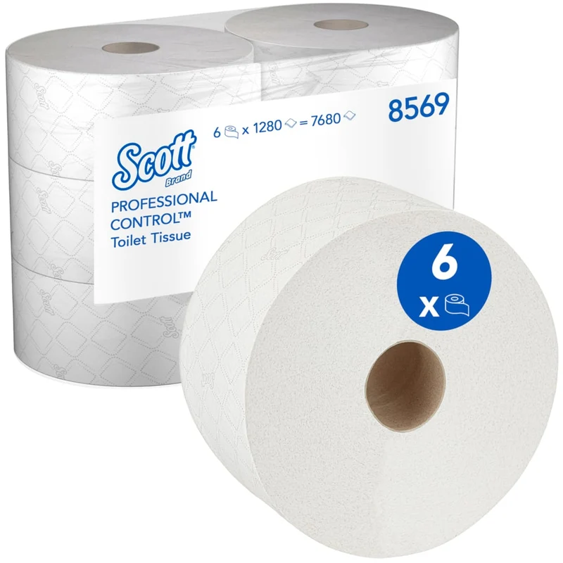 Scott® Control™ Toilettenpapier - Zentralentnahme / Weiß /314m - 6 Rolls x 1280 Toilet Tissue Sheets | Karton (6 Rollen)