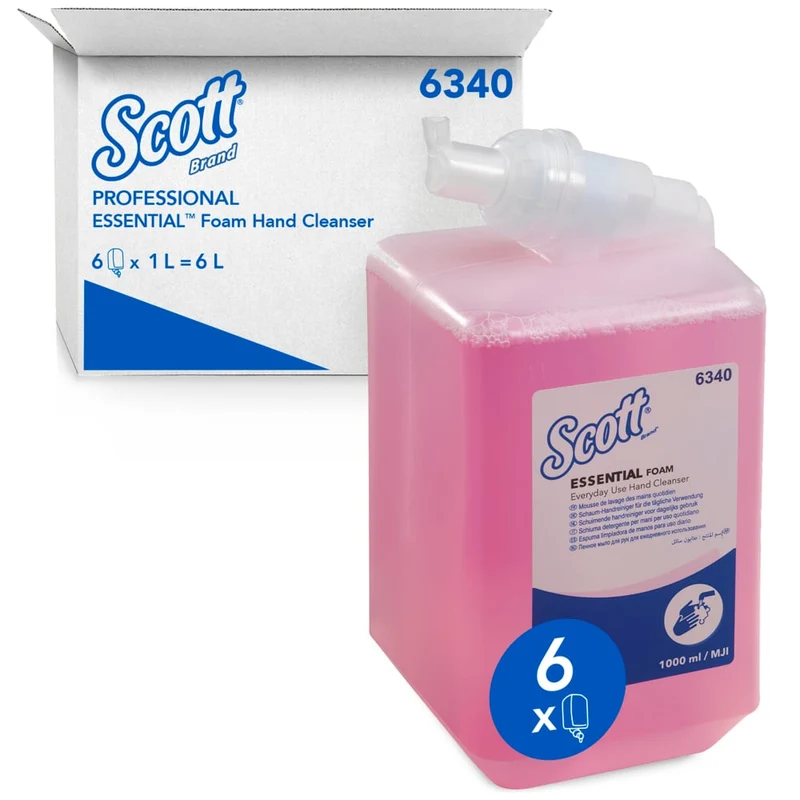 Scott® Essential™ Schaumseife für die tägliche Verwendung - Kassette / Rosa /1 Ltr - 6 Cassettes | Karton (6 Kartuschen)