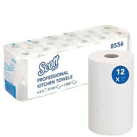 Scott® COMFORT Küchenrolle - Weiß - 6 Packs x 2 Rolls x 150 Sheets | Karton (6 Päckchen)