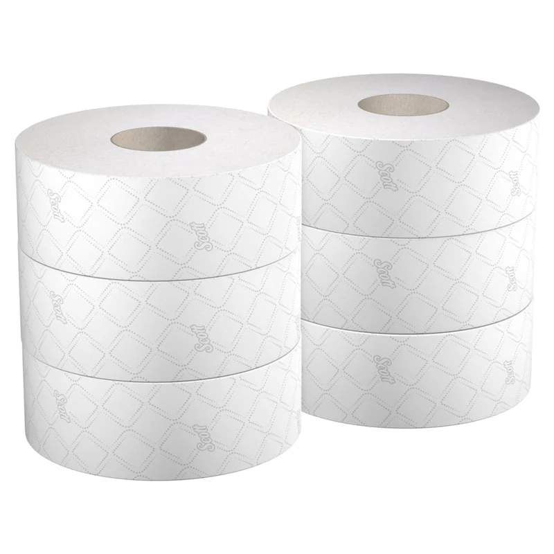 Scott® Essential™ Toilettenpapier - Maxi Jumbo / Weiß /380 - 6 Rolls x 1 Toilet Tissue Sheet | Karton (6 Rollen)