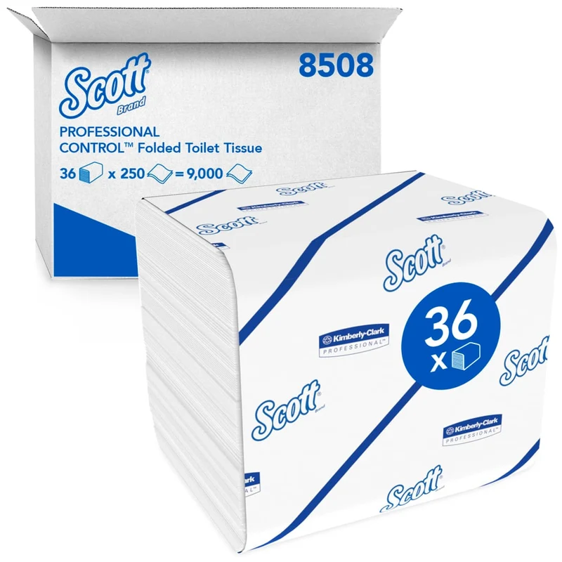 Scott® Control™ Toilettenpapier - Einzelblattsytem / Weiß - 36 Packs x 250 Toilet Tissue Sheets | Karton (36 Päckchen)