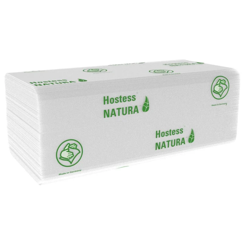 Hostess™ NATURA™ Handtücher - gefaltet / Weiß /Groß - 20 Clips x 84 Sheets | Karton (20 Päckchen)