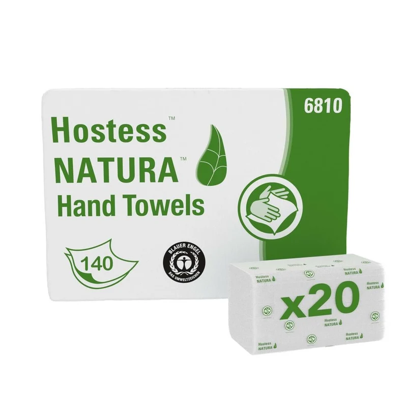 Hostess™ NATURA™ Handtücher - C-Falzung / Weiß /M - 20 Clips x 140 Sheets | Karton (20 Päckchen)