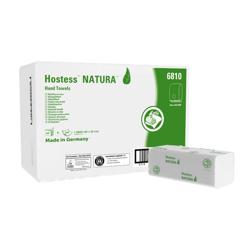 Hostess™ NATURA™ Handtücher - C-Falzung / Weiß /M - 20 Clips x 140 Sheets | Karton (20 Päckchen)