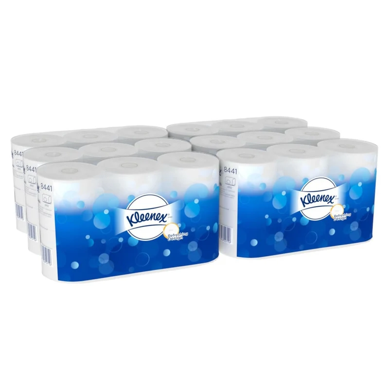 Kleenex® Toilettenpapier - Standard / Weiß - 6 Packs x 6 small rolls x 600 Toilet Tissue Sheets | Karton (6 Päckchen)