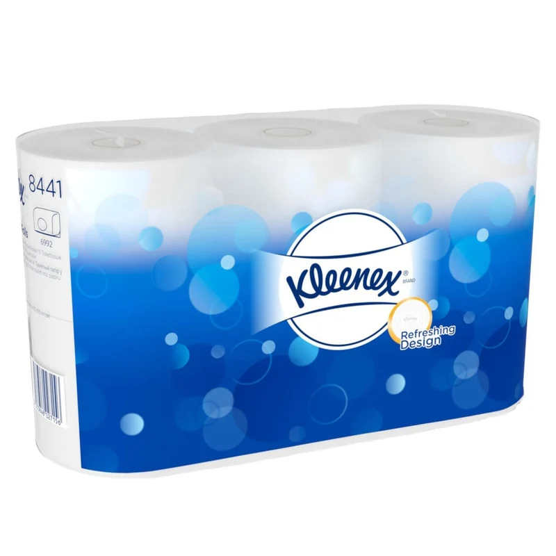 Kleenex® Toilettenpapier - Standard / Weiß - 6 Packs x 6 small rolls x 600 Toilet Tissue Sheets | Karton (6 Päckchen)