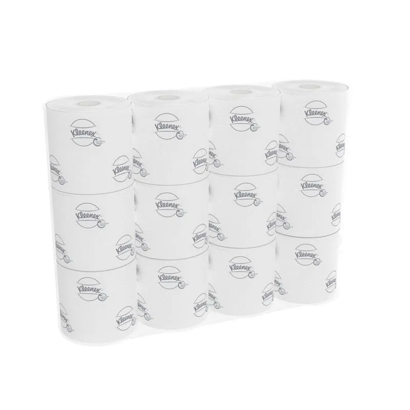 Kleenex® Toilettenpapierrollen - Kleinrollen / Weiß - 8 Packs x 12 small rolls x 250 Toilet Tissue Sheets | Karton (8 Päckchen)