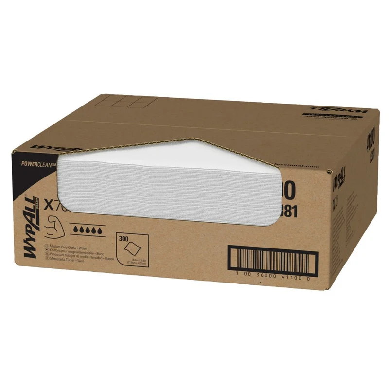 WypAll® X70 PowerClean - Tuch / Weiß - 1 Right Rag Box x 300 Sheets | Karton (1 Box)