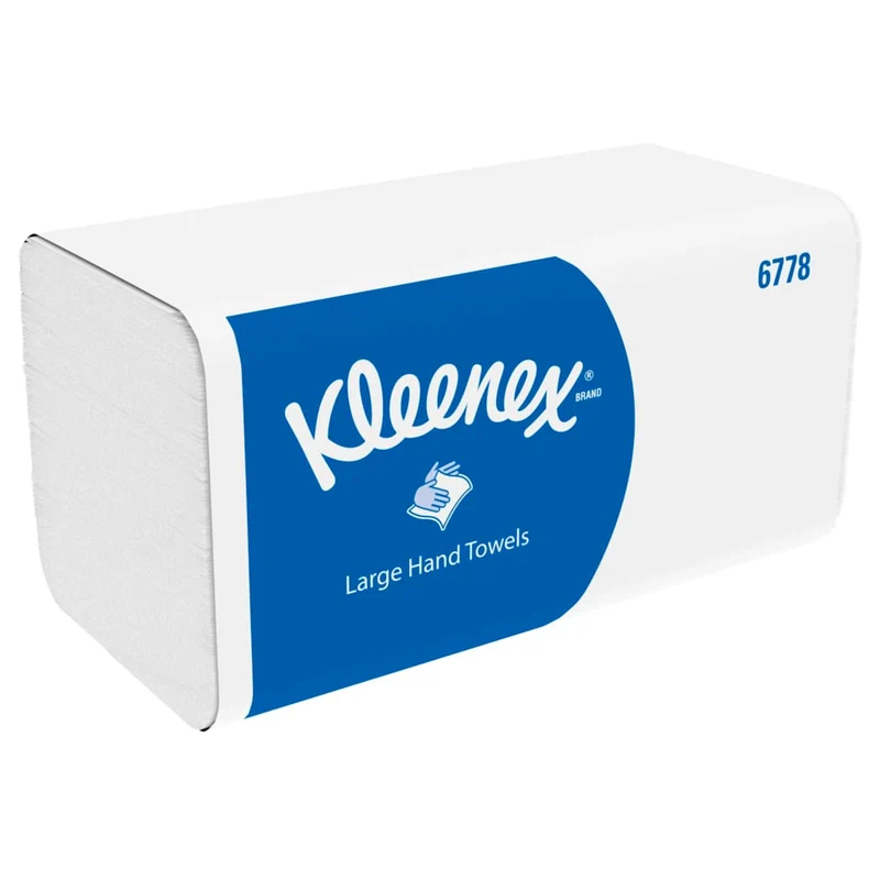 Kleenex® Falthandtücher - Weiß /Groß - 15 Clips x 124 Sheets | Karton (15 Päckchen)