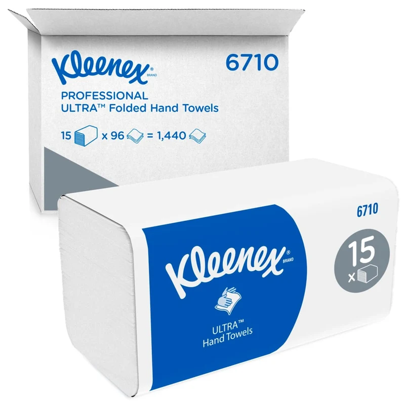 Kleenex® Ultra™ Falthandtücher - Interfold / Weiß - 15 Clips x 96 Sheets | Karton (15 Päckchen)