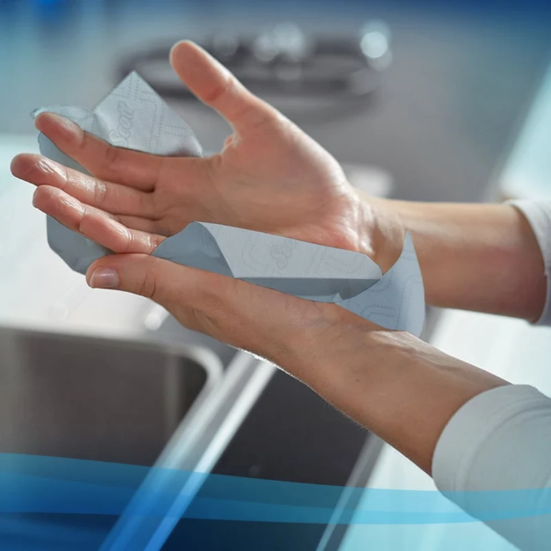 Scott® Essential™ Handtücher - Rolle / Blau - 6 Rolls x 1 Sheet | Karton (6 Rollen)