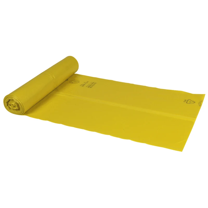 Abfallsäcke 120 L, 700x1100 mm, 34 my LDPE, Gelb | Rolle (25 Beutel)