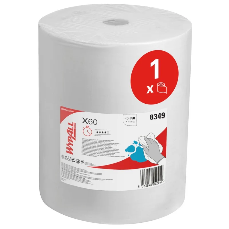 WypAll® X60 Genral Clean - Großrolle / Weiß - 1 Roll x 650 Sheets | Karton (1 Rolle)