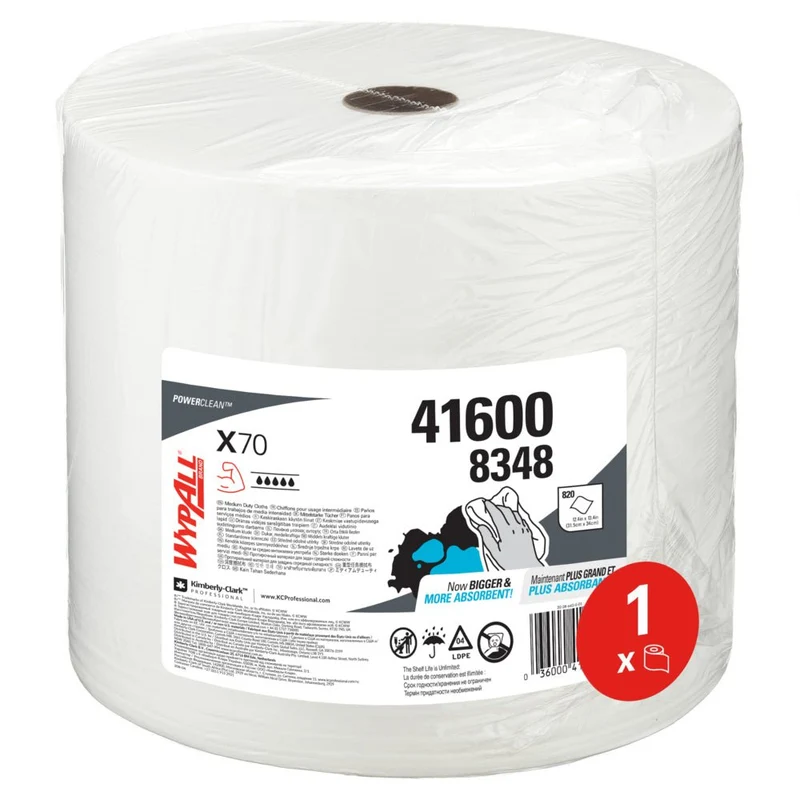WypAll® X70 PowerClean - Großrolle / Weiß - 1 Roll x 870 Sheets | Karton (1 Rolle)