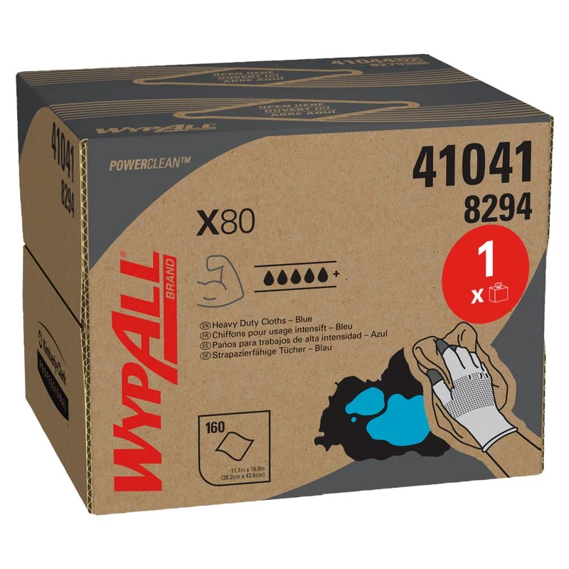 WypAll® X80 PowerClean - BRAG™ Box / Stahlblau - 1 Brag Box x 160 Sheets | Karton (1 Box)