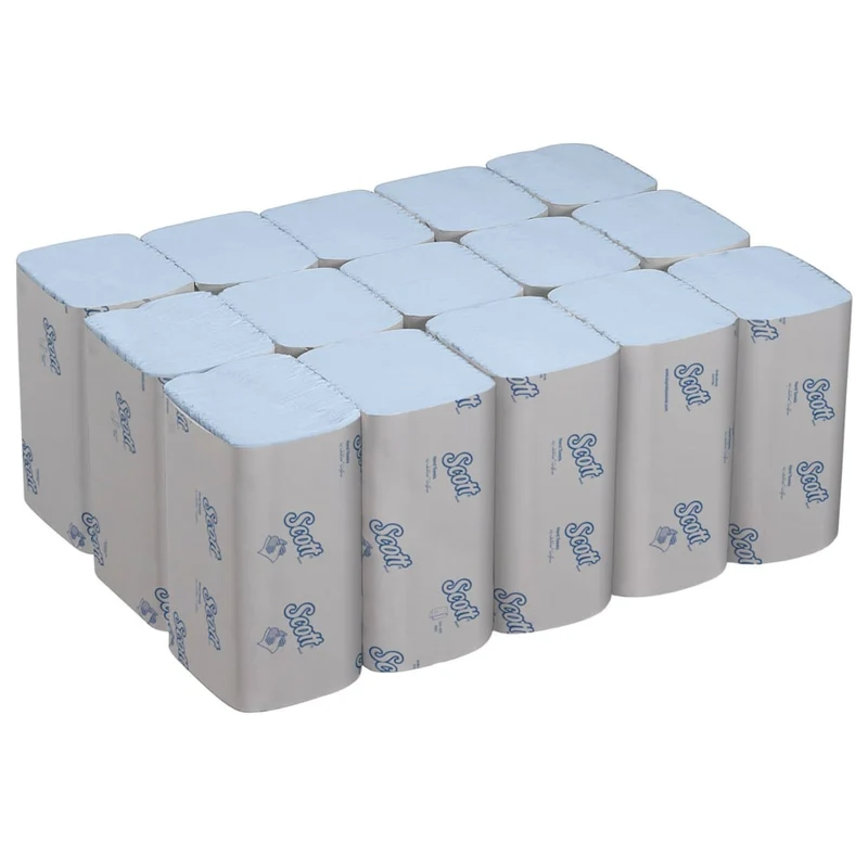 Scott® Control™ Falthandtücher - Interfold / Blau /Mittel - 15 Clips x 240 Sheets | Karton (15 Päckchen)