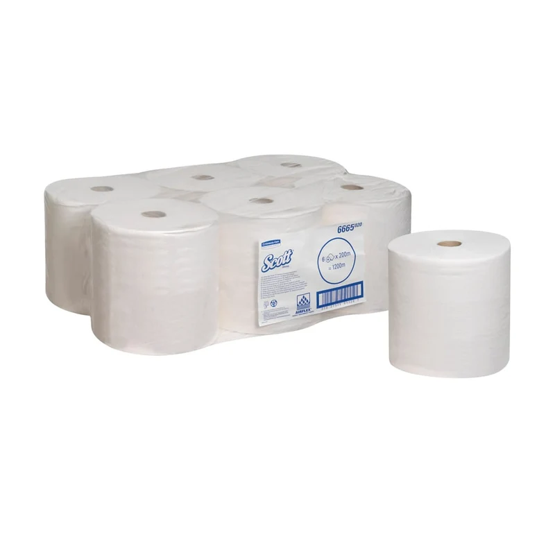 Scott® PERFORMANCE Handtücher - Rolle / Weiß - 6 Rolls x 1 Sheet | Karton (6 Rollen)