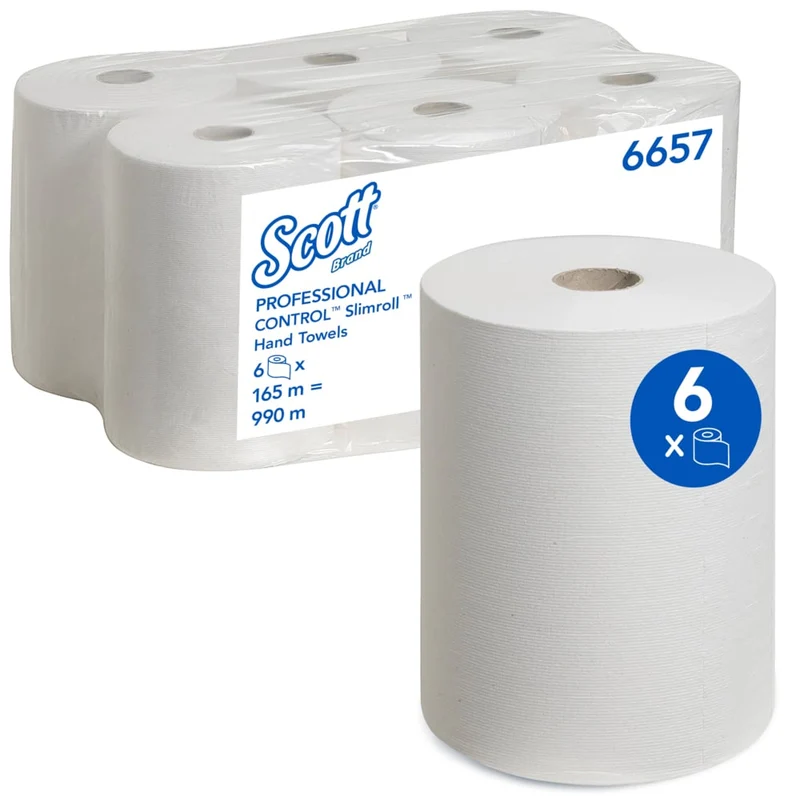 Scott® Control™ Slimroll™ Handtücher - Rolle / Weiß - 6 Rolls x 1 Sheet | Karton (6 Rollen)
