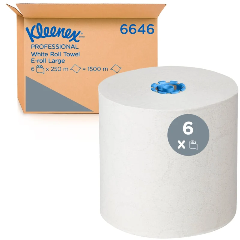 Kleenex® Rollenhandtücher - E-roll Large / Weiß /1 ply 6x250m - 6 Rolls x 1 Sheet | Karton (6 Rollen)