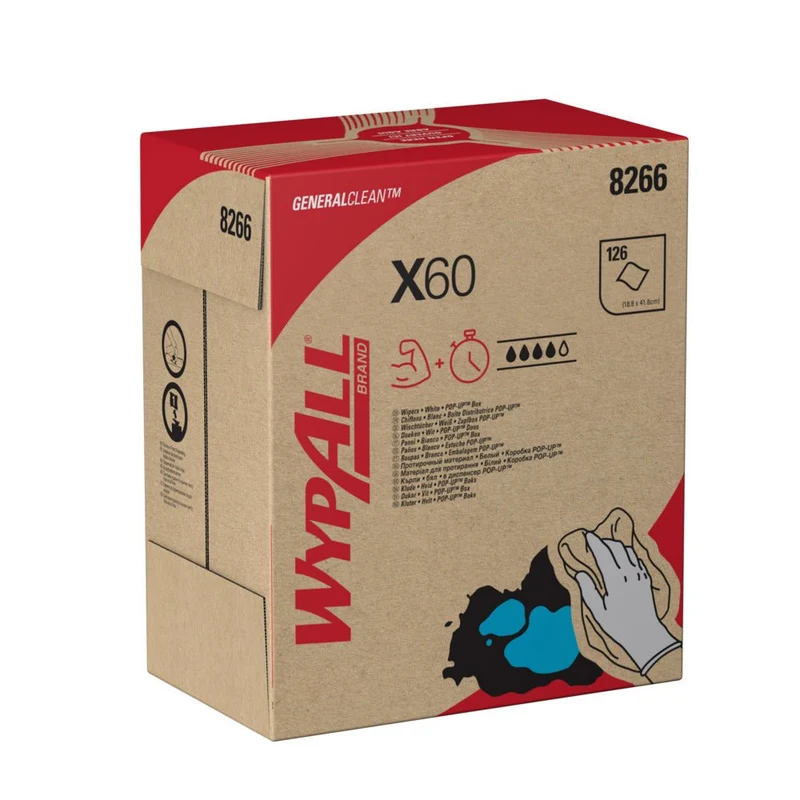 WypAll® X60 Genral Clean - Zupfbox / Weiß - 10 Boxes x 126 Sheets | Karton (10 Boxen)