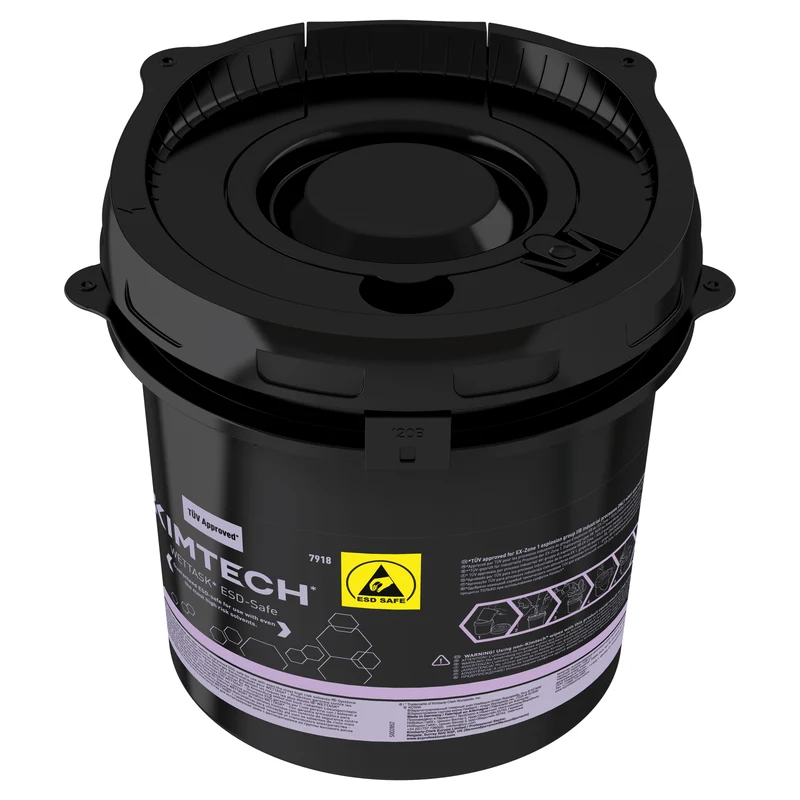 Kimtech® WETTASK* ESD Rollen Wischtuch Spender - Spendereimer / Schwarz - | Karton (4 Eimer)