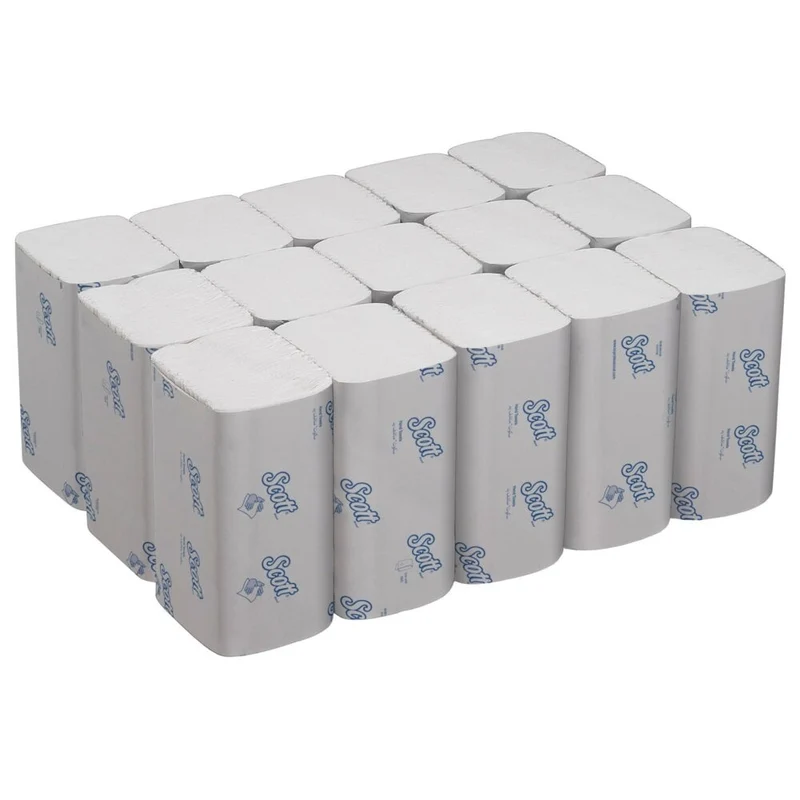 Scott® Essential™ Handtücher - interfold / Weiß /Klein - 15 Clips x 340 Sheets | Karton (15 Päckchen)