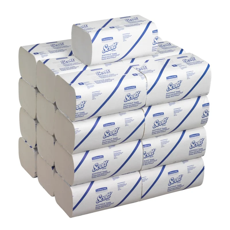 Scott® SCOTTFOLD* Handtücher - gefaltet / Weiß /Mittel - 25 Clips x 175 Sheets | Karton (25 Päckchen)