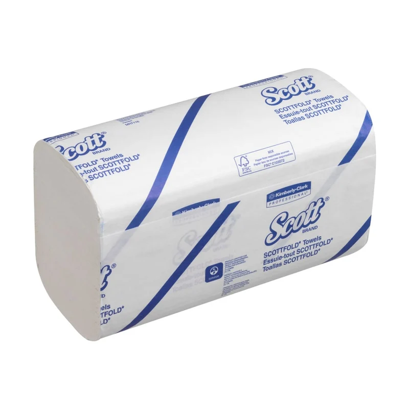 Scott® SCOTTFOLD* Handtücher - gefaltet / Weiß /Mittel - 25 Clips x 175 Sheets | Karton (25 Päckchen)