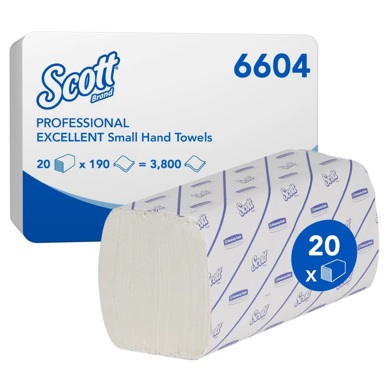 Scott® EXCELLENT Handtücher - Interfold / Weiß /Klein - 20 Clips x 190 Sheets | Karton (20 Päckchen)