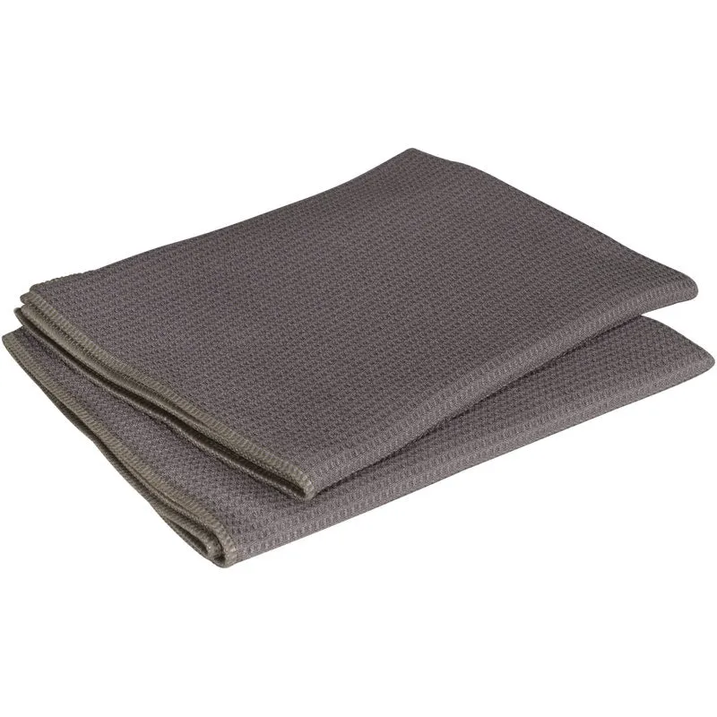 ENA Grey Platin Geschirrtuch, Mikrofaser, 50x80 cm, Grau | Packung (2 Stück)