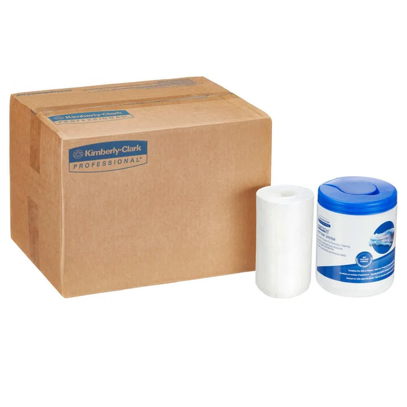 Kimtech® Wettask™ DS Wischtücher - Kleinrollen / Weiß - 12 Refills x 55 Sheets | Karton (12 Rollen)