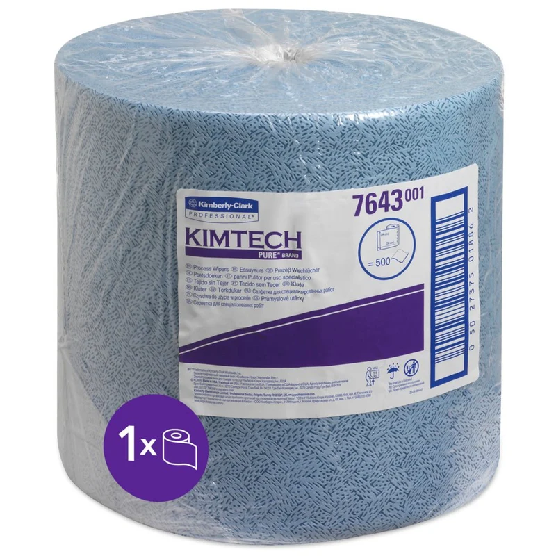 Kimtech® Prozeßwischtücher - Großrolle / Blau - 1 Roll x 500 Sheets | Karton (1 Rolle)