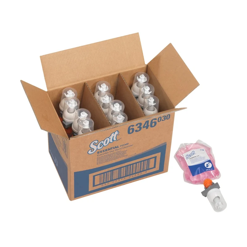 Scott® ESSENTIAL™ Schaumseife für die tägliche Verwendung - Kassette / Rosa /200ml - 12 Cassettes | Karton (12 Spenderbeutel)