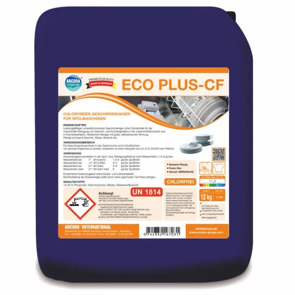 Arcora Eco Plus-Cf Chlorfreier Geschirrreiniger Für Spülmaschinen | Packung (12 kg)